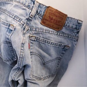 Levi’s Destroyed 512 Slim Fit Tapered Leg Blue Jeans